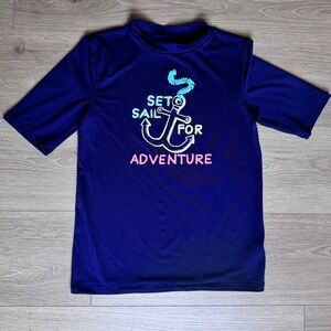 Cat & Jack Kids Navy Blue Adventure Swim Shirt UPF 50+ Size‎ L 12/14